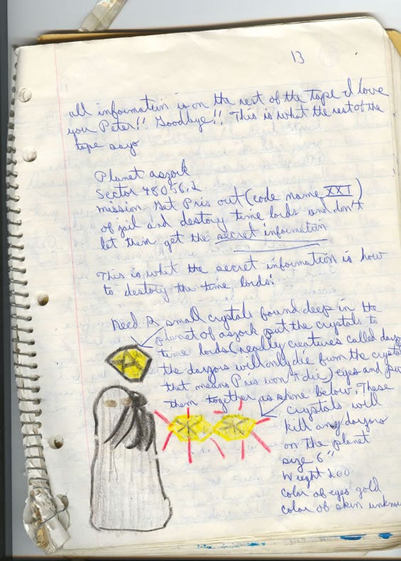 a page from my first short story: The Mission