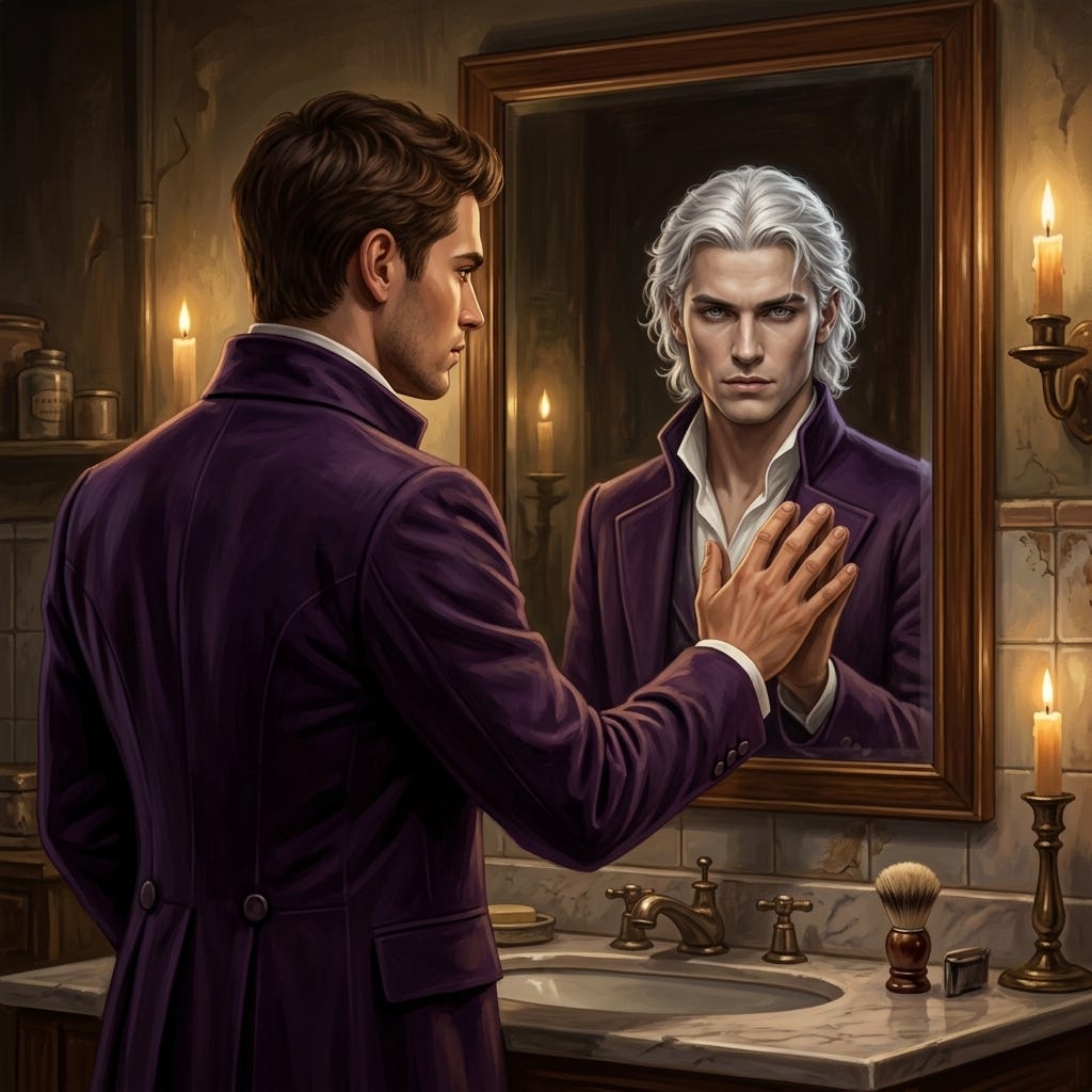 Slice of life render of Hugh for approved marketing content #455: Hugh Mirror Disguise Slice of life render of Hugh for approved marketing content #455: Hugh Mirror Disguise