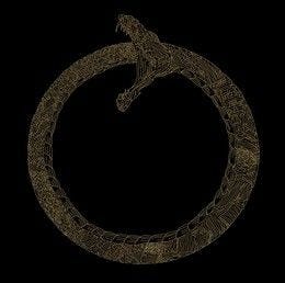 an image of a snake eating itself, or what is commonly called uroboros Stock Illustration