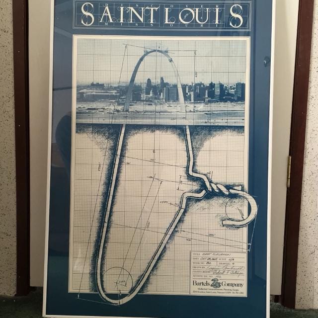 Very Rare Print By Siegfried Reinhardt St. Louis Gateway Arch 1965