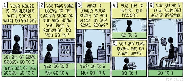 Tom Gauld on how to deal with owning too many books – cartoon | Books | The  Guardian