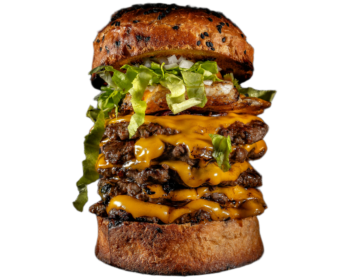 a 5 pattie burger stack a 5 pattie burger stack