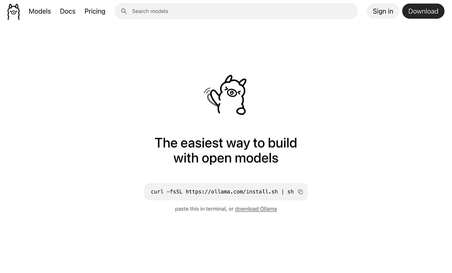Ollama landing page Ollama landing page