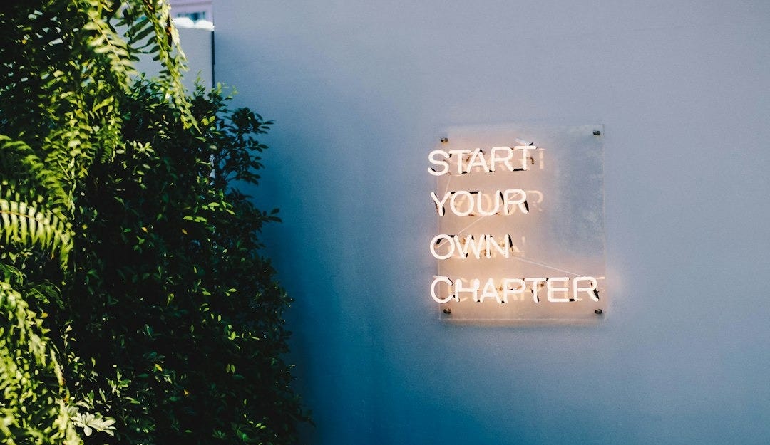 start your own chapter neon signage