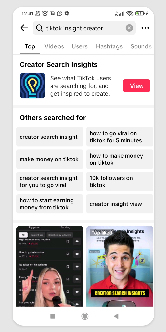 tiktok creator search insight