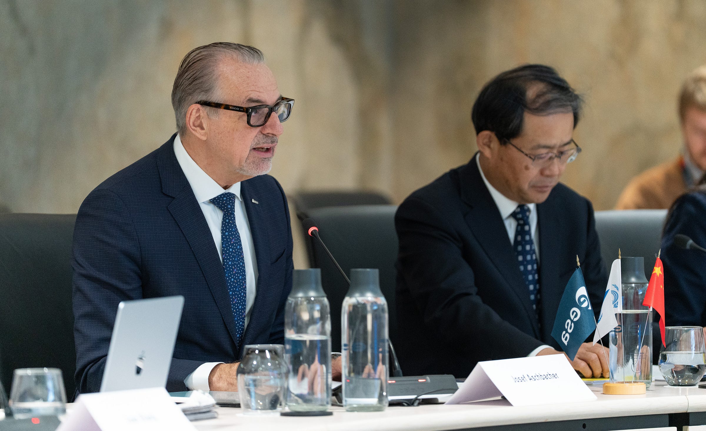 European Space Agency Director General Josef Aschbacher (left) with China National Space Administration Administrator Shan Zhongde during a January 13th 2026 meeting in Paris, France.