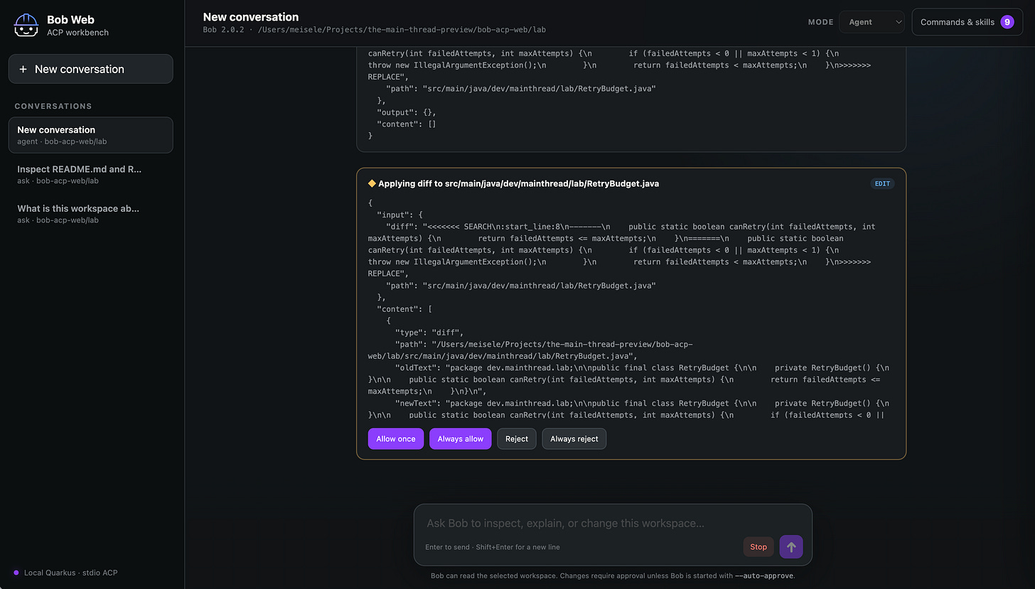 Tool approval implementation