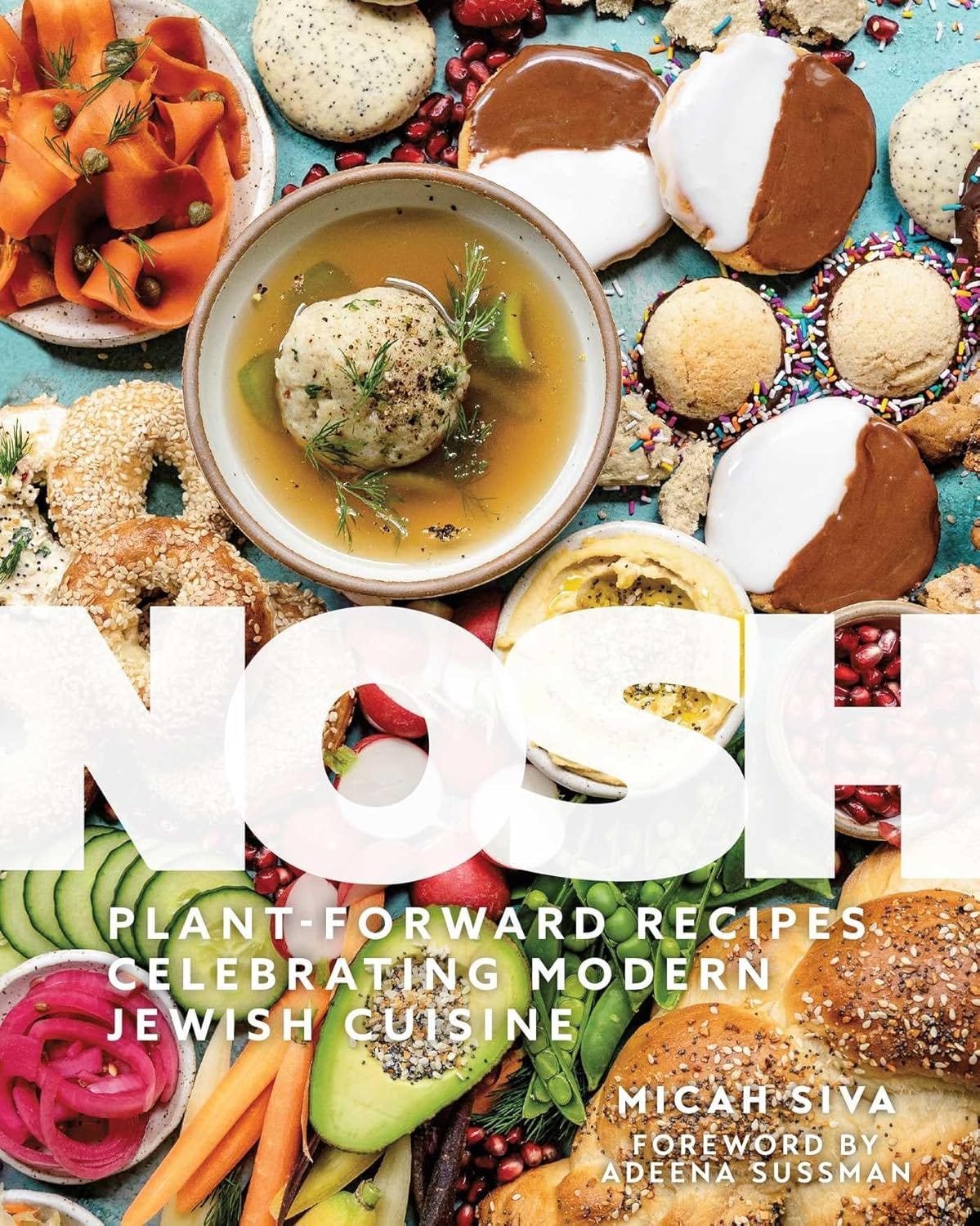 The book cover for Nosh: Plant-Forward Recipes Celebrating Modern Jewish Cuisine