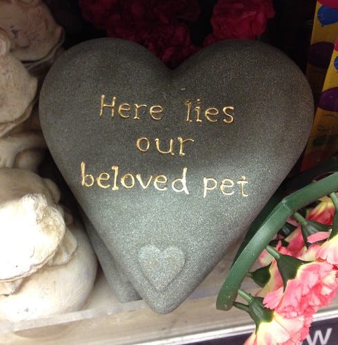 Pet Tombstone from a Poundstore Pet Tombstone from a Poundstore