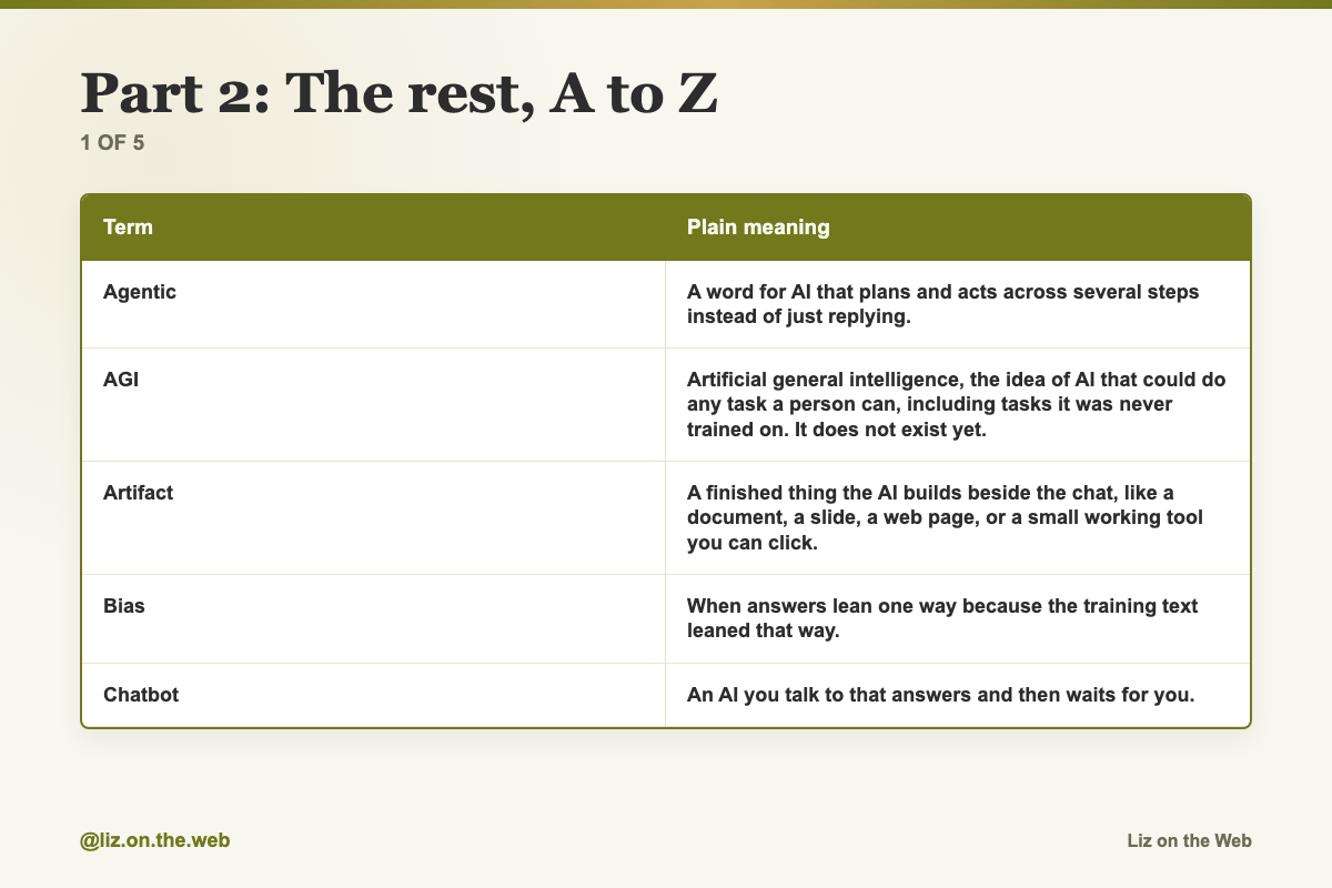 Part 2: The rest, A to Z (1 of 5) Part 2: The rest, A to Z (1 of 5)