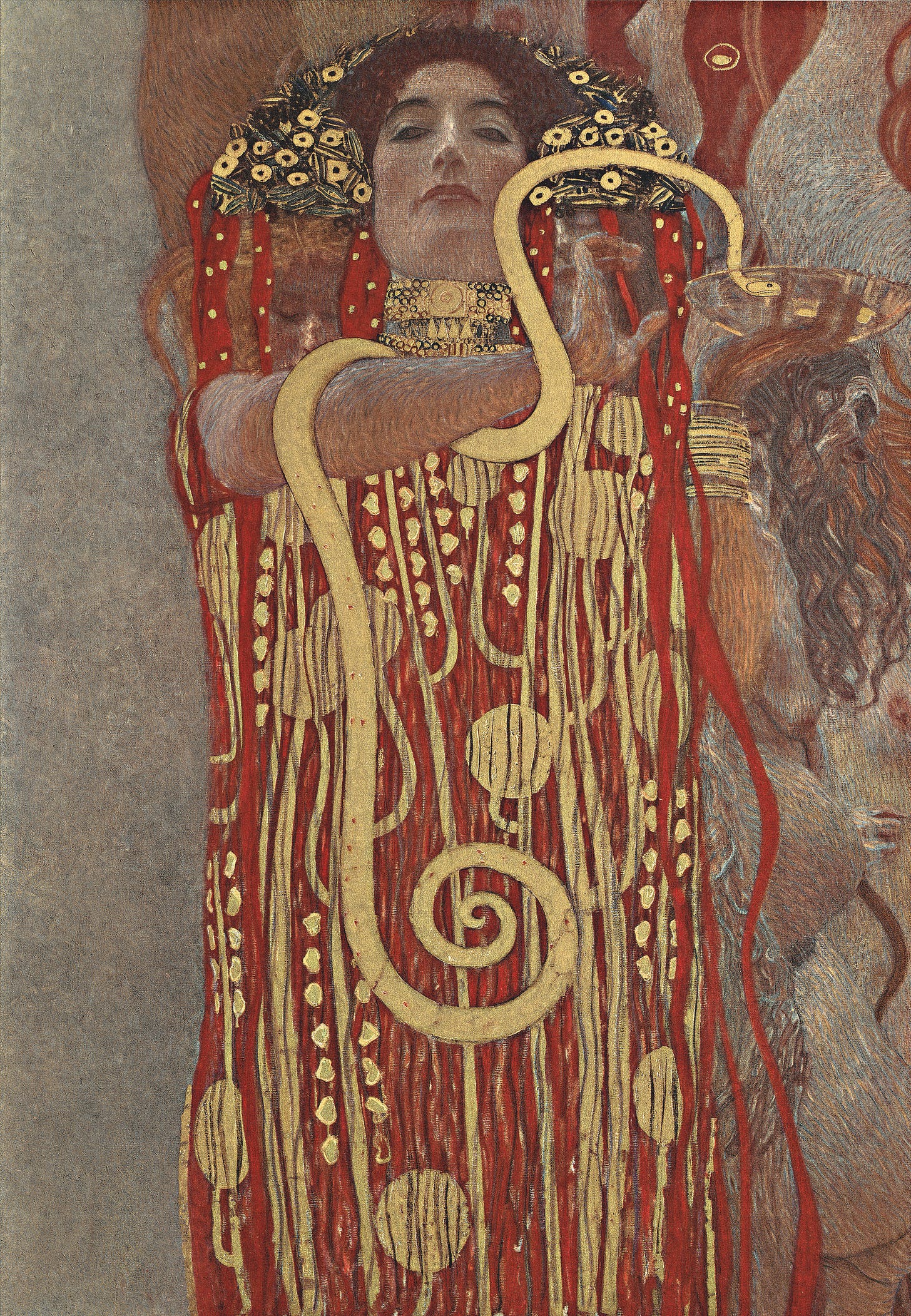Gustav Klimt's Hygieia, the goddess of health holding the serpent, the healing years when I built my sexual transmutation practice