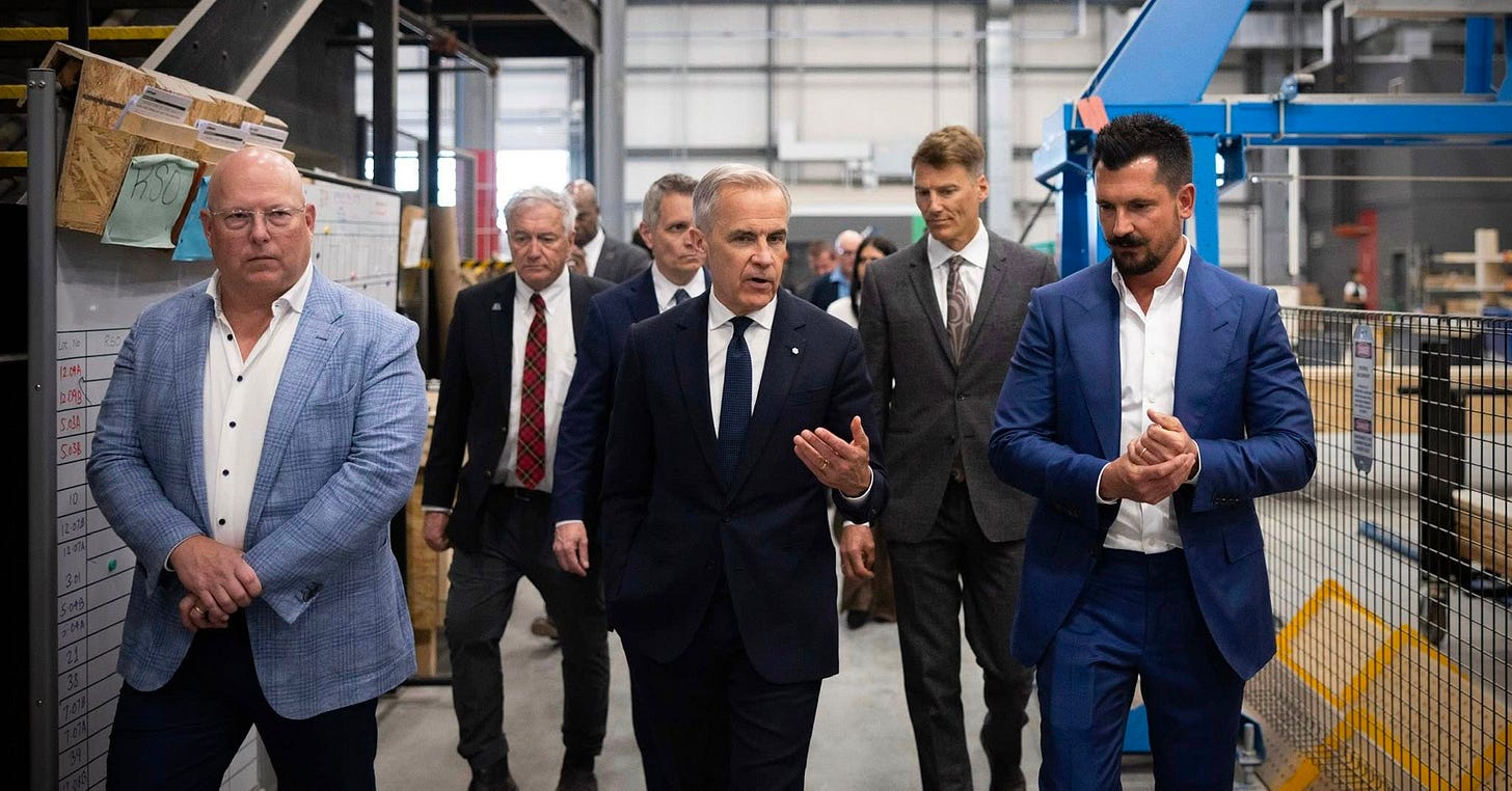 Prime Minister Carney touring a home manufacturing facility.
—
Le Premier ministre Carney visite un site de construction de logements. Prime Minister Carney touring a home manufacturing facility.
—
Le Premier ministre Carney visite un site de construction de logements.