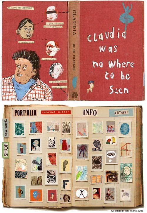 Red book with drawings on it Red book with drawings on it