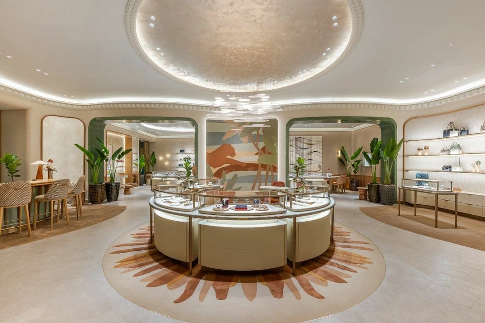 Inside a luxury store