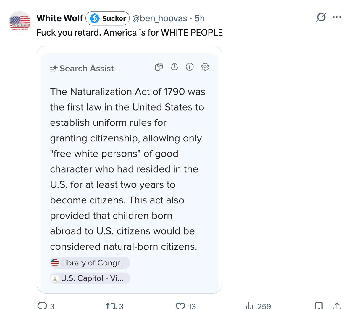 Fuck you retard. America is for WHITE PEOPLE, with image that is a summary of the naturalization act of 1790 Fuck you retard. America is for WHITE PEOPLE, with image that is a summary of the naturalization act of 1790