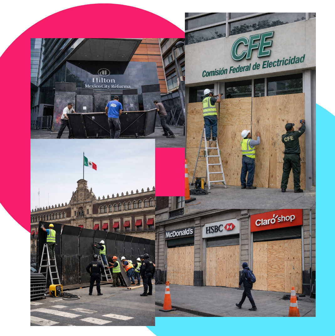 Desde Palacio Nacional, hoteles, negocios y la Catedral se protegieron a la espera de agresiones el 8M