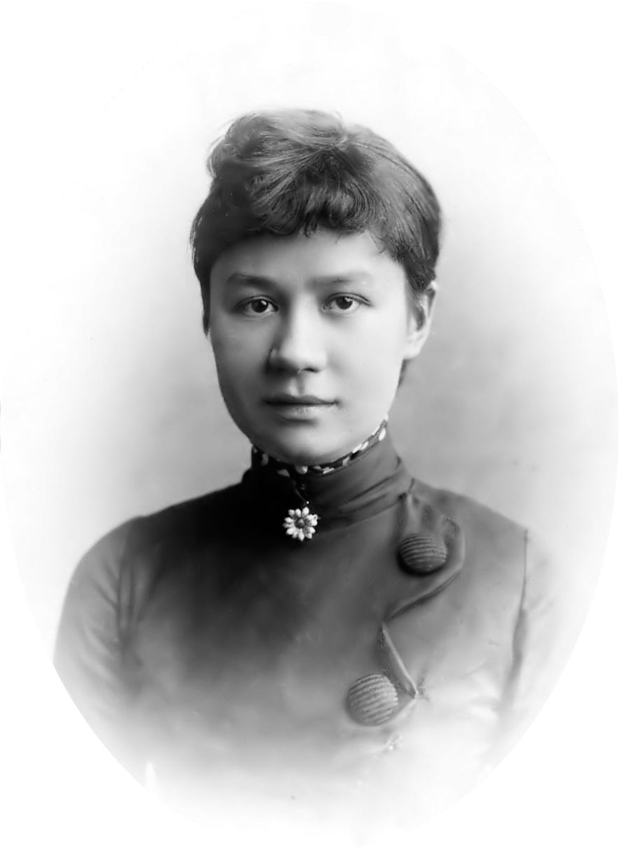 Johanna van Gogh-Bonger, the widow of Theo van Gogh, who kept and promoted Vincent's work. Photograph by Woodbury and Page. Johanna van Gogh-Bonger, the widow of Theo van Gogh, who kept and promoted Vincent's work. Photograph by Woodbury and Page.
