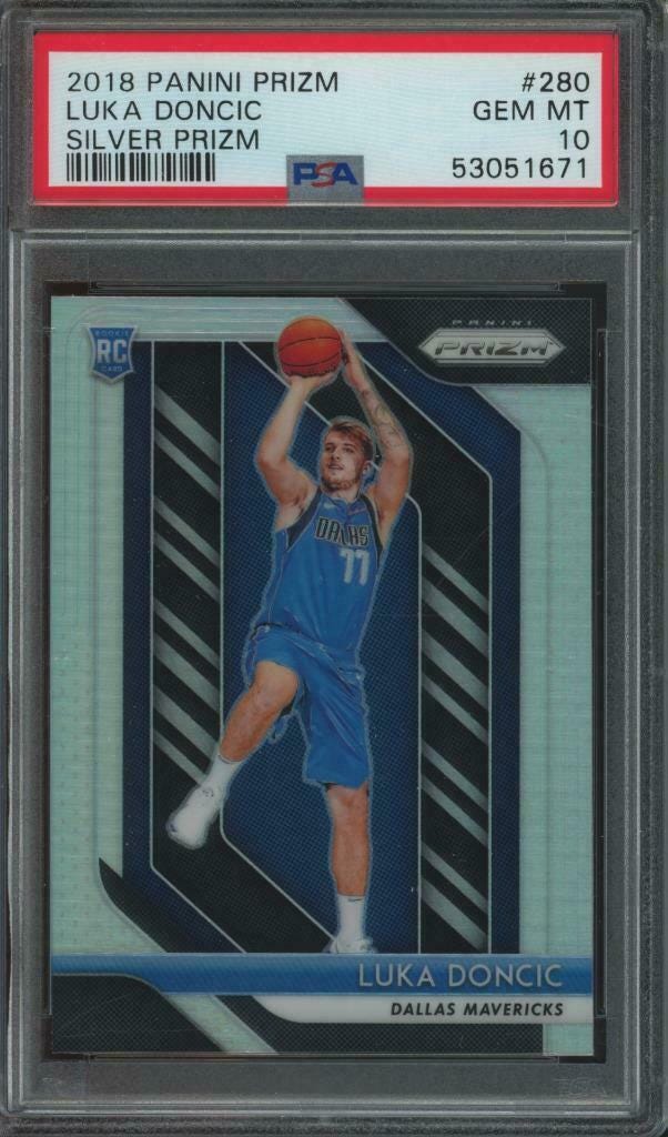 Image 1 - 2018 Panini Prizm Silver #280 Luka Doncic RC Rookie Gem Mint PSA 10