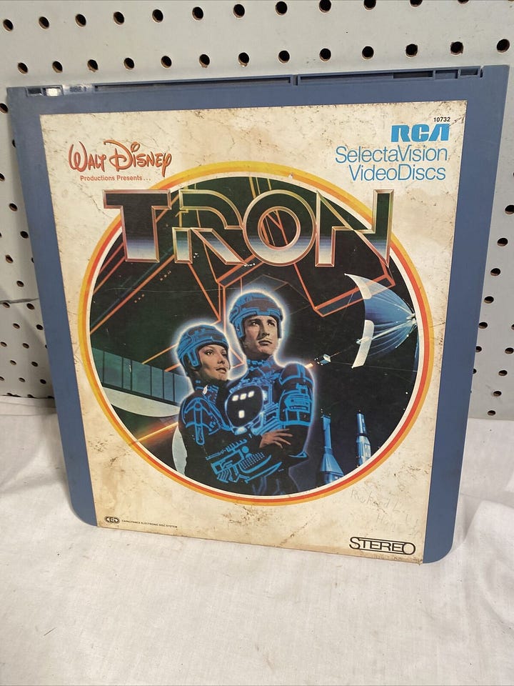VideoDisc of Disney's Tron (1982).