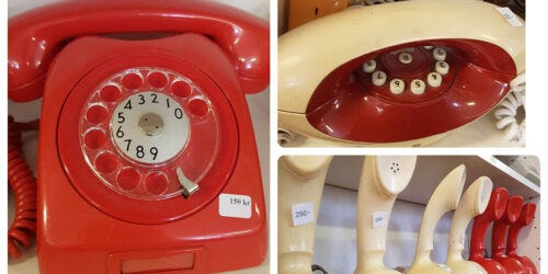 Thrift Shop Inspiration : Strawberry boy and rotary phones