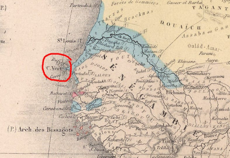 map of Senegal area 1881 map of Senegal area 1881