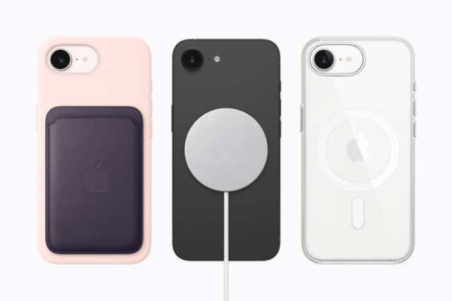 iPhone 17e supports MagSafe for fast wireless charging and connects to a wide ecosystem of chargers, cases, wallets, and other accessories.