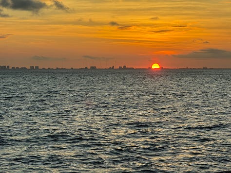 Dan and I always like to be on the top deck as our cruise ships leave port.