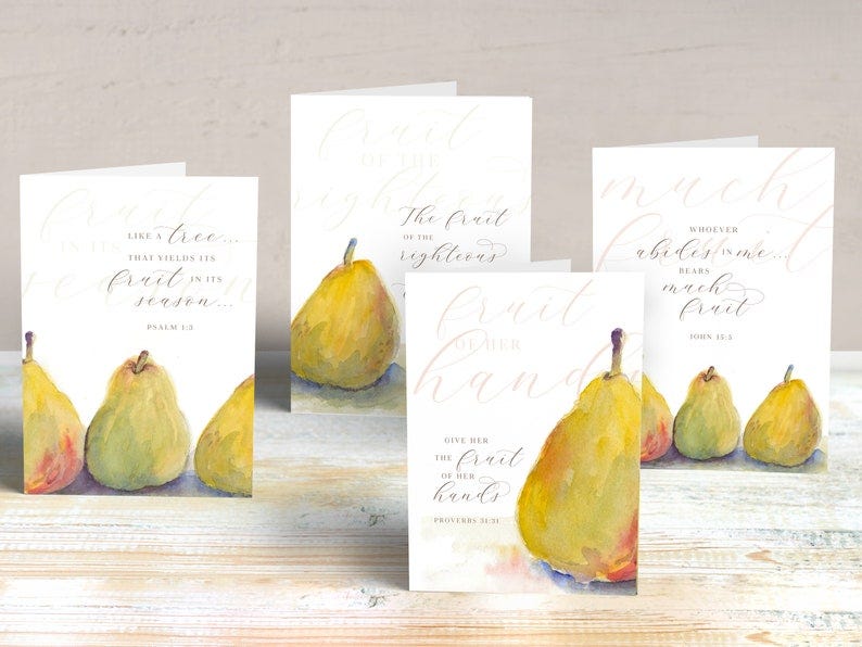 Pear Notecards with Envelopes image 1