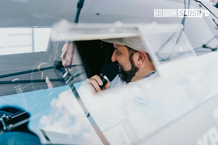 We recorded the podcast at Heilbronn Slush'd 2025 from inside an Audi S1 e-tron quattro Hoonitron. Attendees could listen to the podcast "live" with headphones. Here are some pictures of the event: