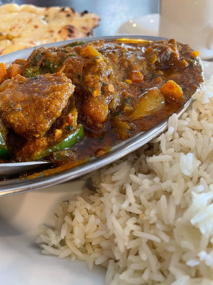 Gosht Akbari and Buttered Naan at The Oven in Lincoln, Nebraska