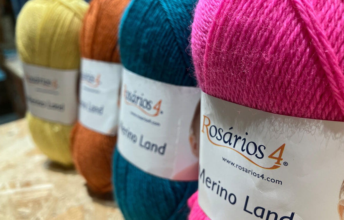 colorful yarn skeins