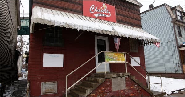 This neighborhood bar was once owned by Mike McCarthy’s family. Fifty-cent chicken wings are a Monday night special.