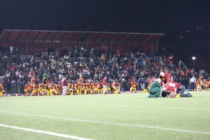 Medical Staff Attend to Hayes QB Juan Cruz, '14