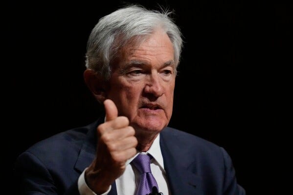 Federal Reserve Chair Jerome Powell addresses students at Harvard University, March 30, 2026, in Cambridge, Mass. (AP Photo/Charles Krupa, File) Federal Reserve Chair Jerome Powell addresses students at Harvard University, March 30, 2026, in Cambridge, Mass. (AP Photo/Charles Krupa, File)