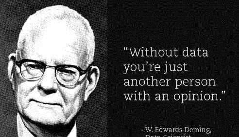 Without data you're just another person with an opinion"