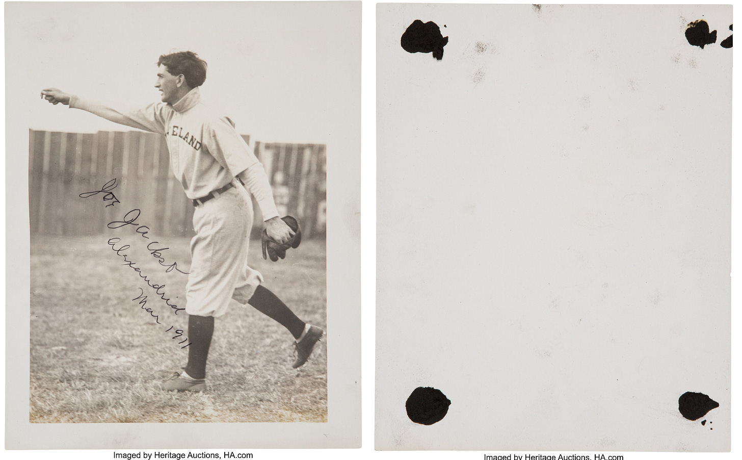 Signed Shoeless Joe Jackson photo