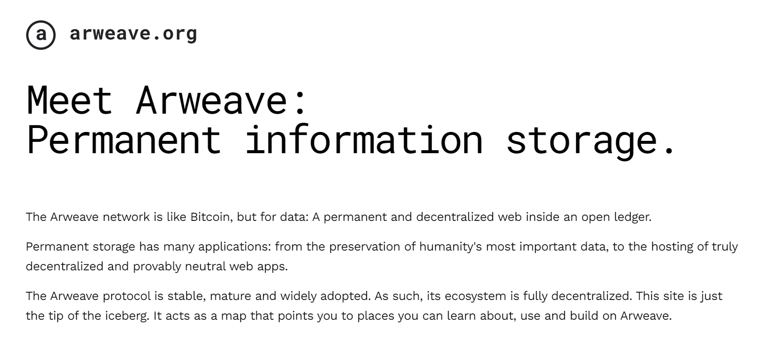 Arweave (AR) analysis - by Panos