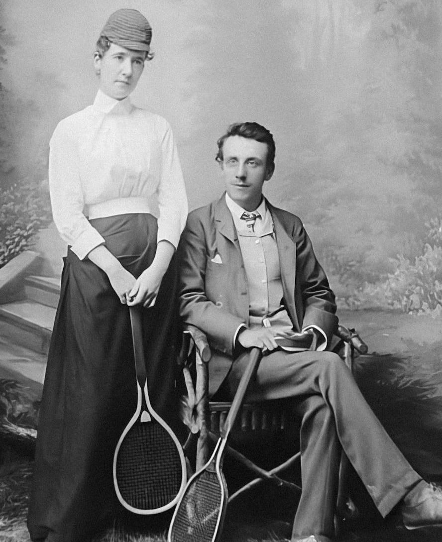 a couple of people that are holding tennis rackets a couple of people that are holding tennis rackets