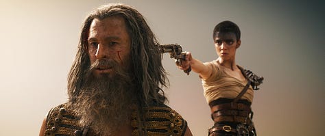 Furiosa captures Dementus, Furiosa sheltered from the flames, Caravan Road War