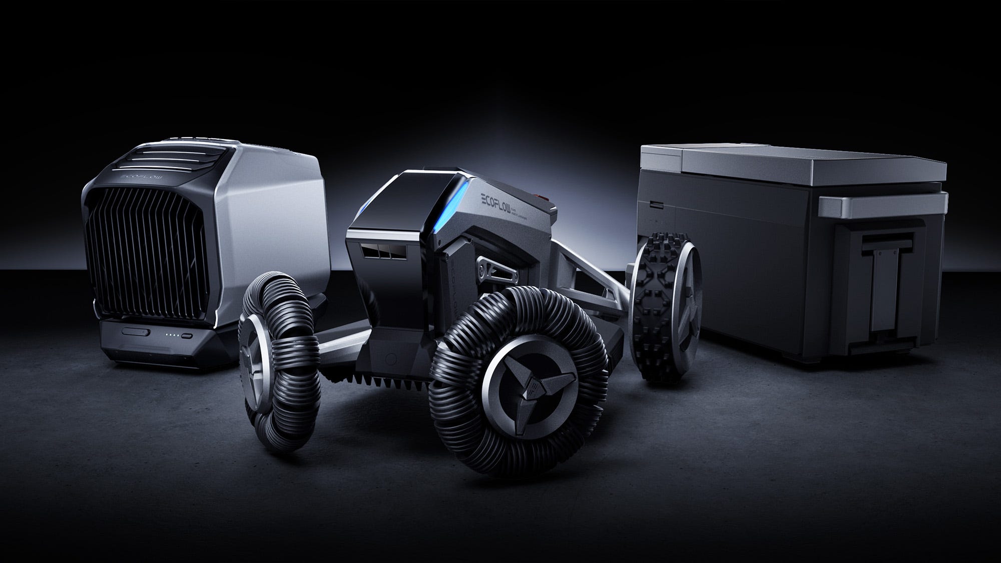 EcoFlow debuts Blade, a wild-looking robotic mower, shows a fancy