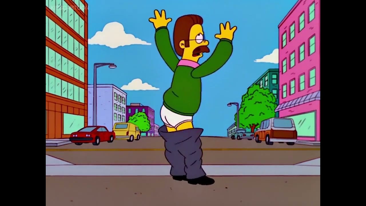 Ned Flanders Takes Off His Pants - YouTube