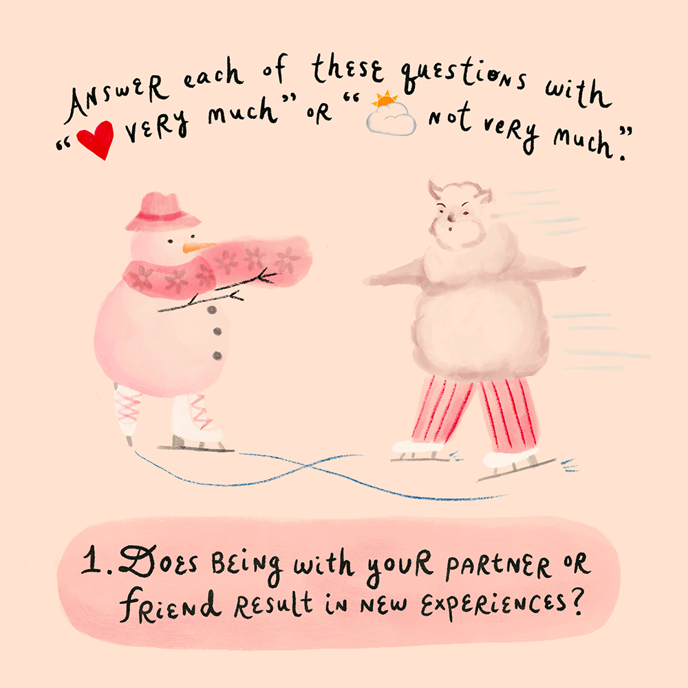 GIF of an illustrated quiz about love, published in The Washington Post