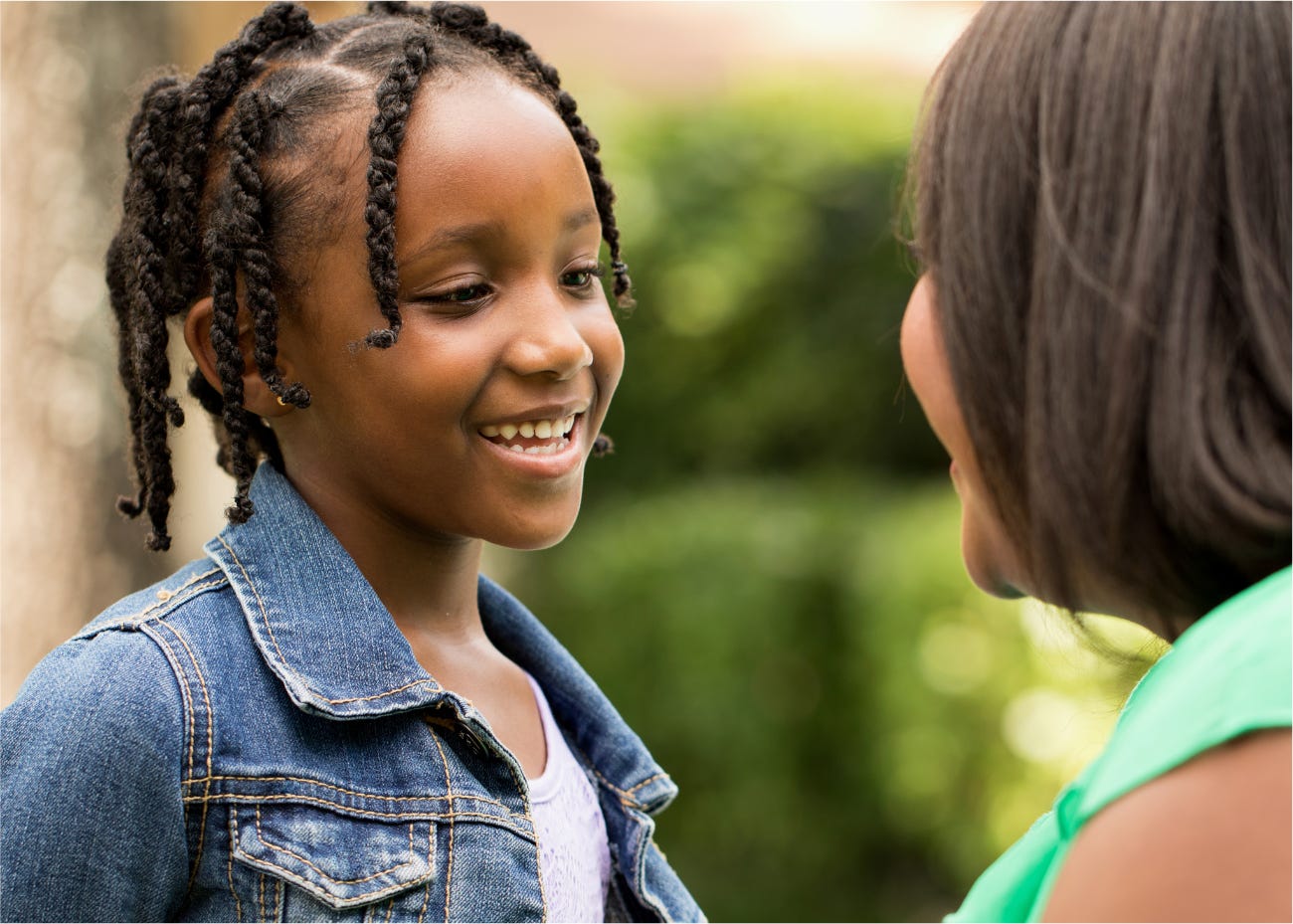 Child talking to parent