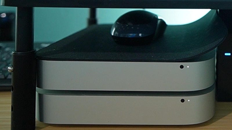 close up of two mac minis as Kubernetes nodes