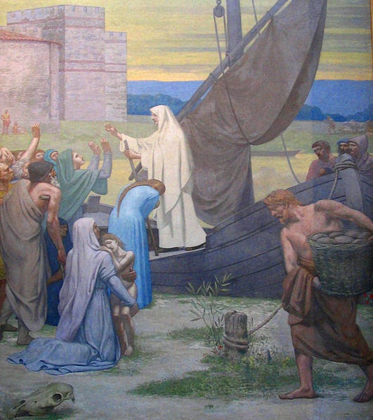 Puvis de Chavannes - Sainte Geneviève bringing supplies to Paris