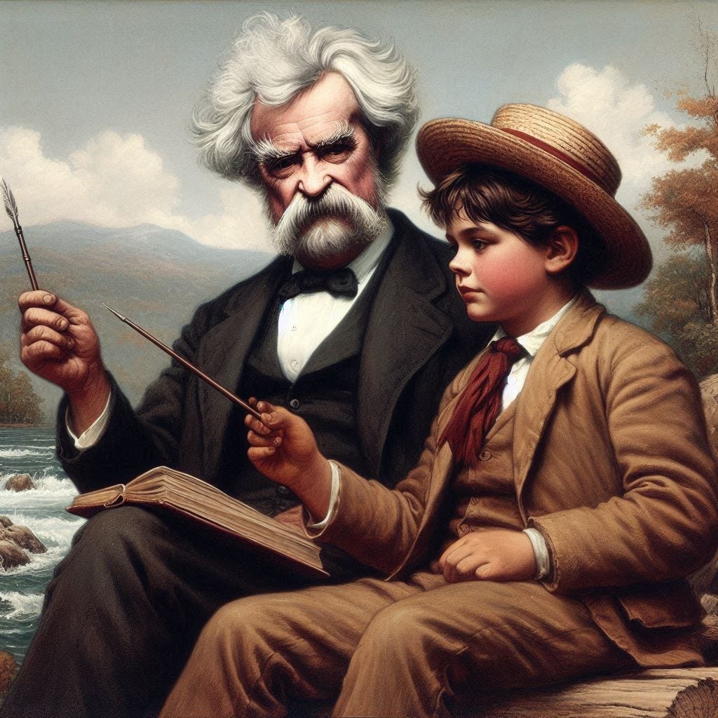 mark twain and huckleberry finn in 1885