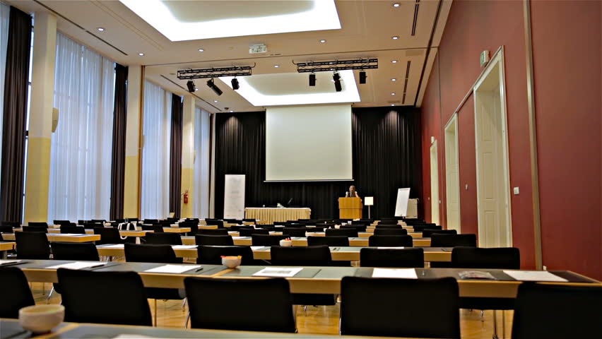 Review Empty Conference Room With Oval Table And Red Carpet On The ...