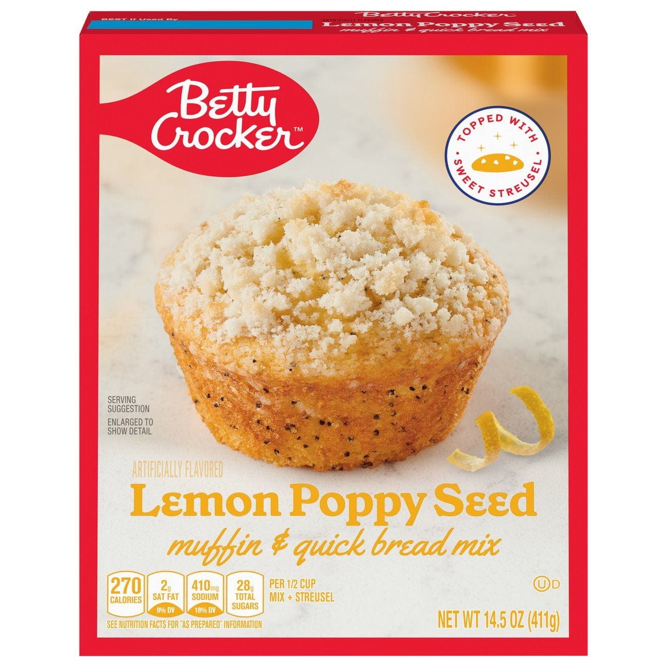 Betty Crocker Lemon Poppy Seed Muffin & Quick Bread Mix 14.5 oz