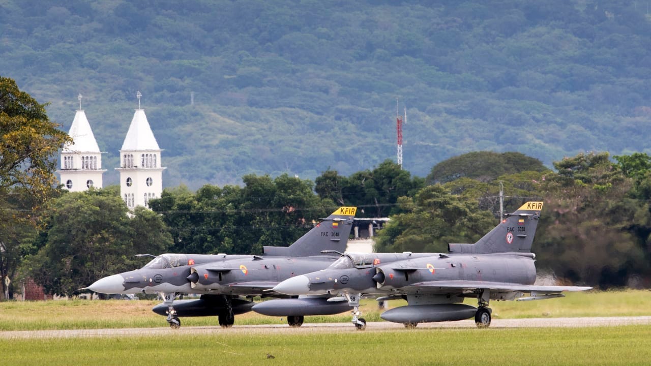 Israeli-made Kfir fighter jets.