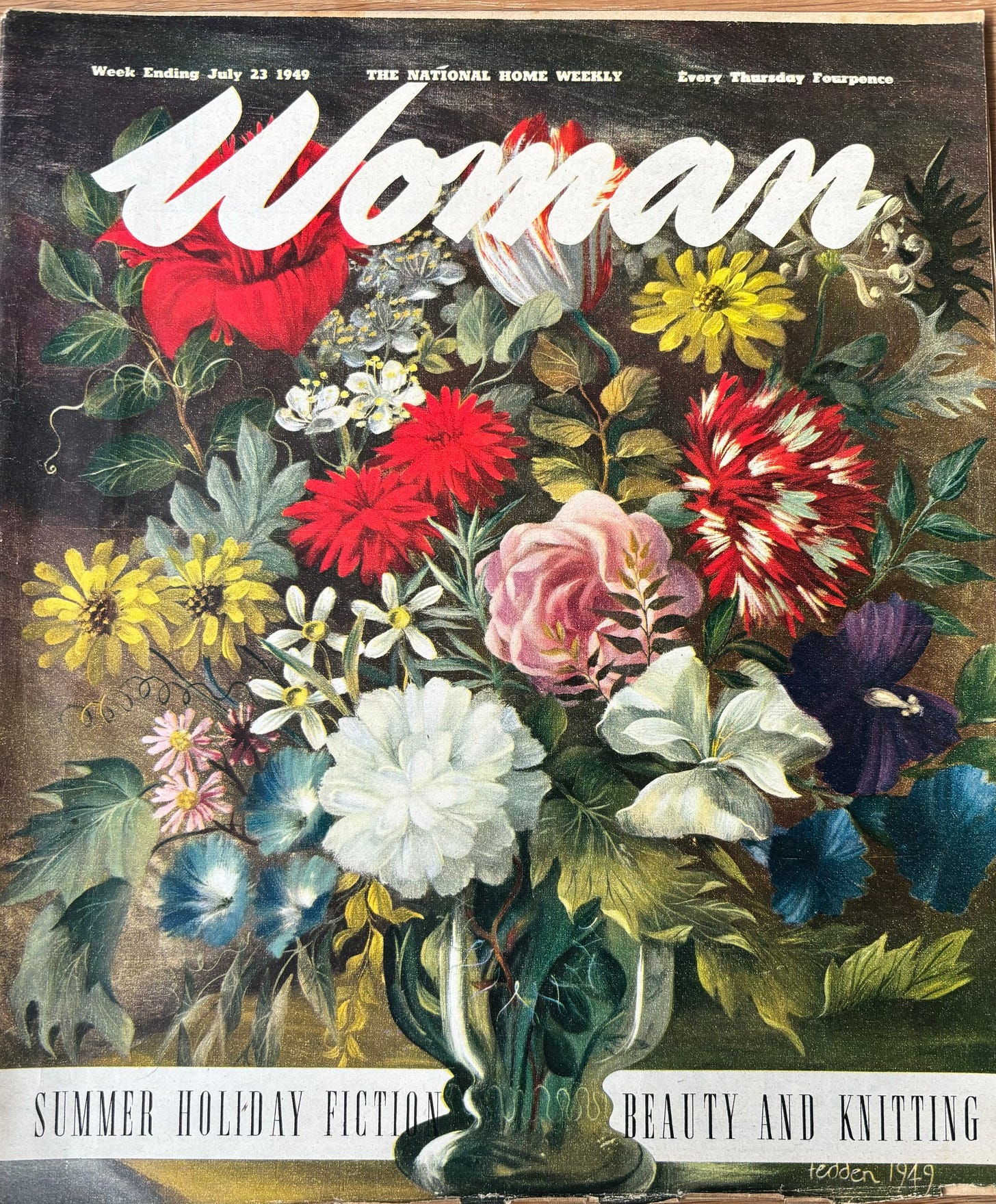Mary Fedden WOMAN MAGAZINE July 23 1949 1940’s style VINTAGE ART